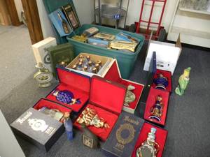 HUGE COLLECTION OF DECANTERS  SOME IN BOX STILL - GREAT PIECES - PLEASE SEE ALL PICTURES - PLEASE BRING YOUR OWN PACKING AND HELP IF NEEDED