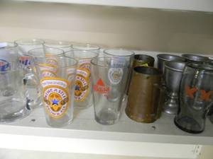 LARGE COLLECTION OF BEER GLASSES & MORE - GREAT PIECES - PLEASE SEE ALL PICTURES - PLEASE BRING YOUR OWN PACKING AND HELP IF NEEDED