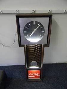 VINTAGE ORIGINAL LARGE CocaCola LIGHTED CLOCK SIGN - WORKS - PLEASE SEE ALL PICTURES - PLEASE BRING YOUR OWN PACKING AND HELP IF NEEDED