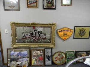 LARGE COLLECTION OF BEER SIGNS  MIRRORS - FANTASTIC COLLECTION - SOME RARE VALUABLE PIECES - PLEASE SEE ALL PICTURES - PLEASE BRING YOUR OWN PACKING AND HELP IF NEEDED