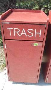 Trash Receptacle 49 x 21.5W x 23.5D on casters