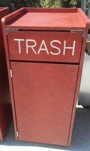 Trash Receptacle 49 x 21.5W x 23.5D on casters