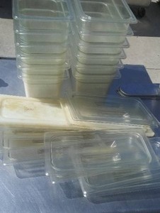 Polycarbonate food serving containers with Covers Qty. - 10