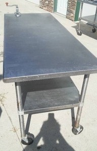 Stainless Steel Prep Table with Commercial Can Opener (removable)