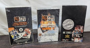 lot 14 image: 3 NHL Pro Set Trading Card Sets