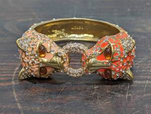 lot 31 image: J Crew Enameled Leopard Bangle Bracelet