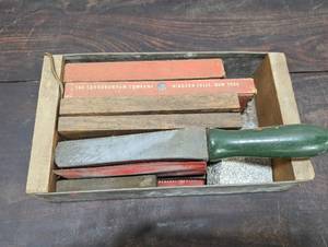 lot 44 image: Collection Of Old Sharpening Stones