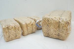 Tote with new and used bales