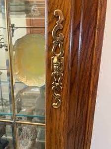 lot 6 image: Lighted Curio Cabinet, Cabinet Only, contents not included.