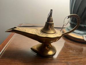 lot 166 image: Brass Genie Lamp