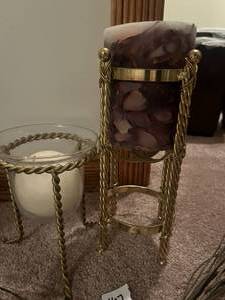 lot 167 image: Misc. Household Dcor including two candle stands