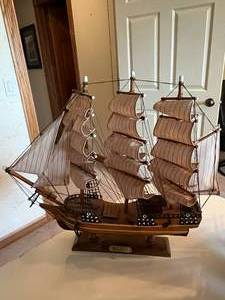 lot 197 image: Bounty Model Sailboat 16x19
