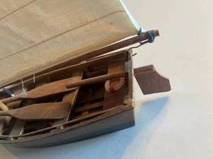 lot 192 image: Wooden Model Sailboat 9x9