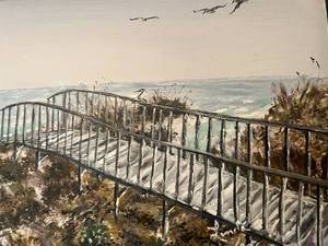 lot 203 image: Framed original art painting by Linda VanLear 33x21