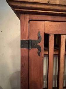 lot 206 image: Wooden Armoire converted to tv stand 73x41x24