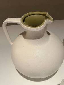 lot 262 image: Home Dcor eo brody milk glass haeger USA pitcher with planter