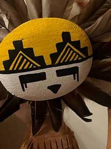 lot 316 image: Navajo Sunface Kachina Doll 17 tall