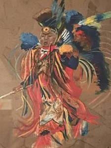 lot 322 image: Original signed native American art work by Linda VanLear 2012 15x17