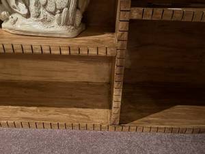 lot 371 image: Long wooden shelf 91x32x14 shelf only contents not included