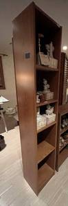 lot 393 image: Tall skinny shelf with adjustable shelves. Shelf only, content not included. 71.5 x 15x12