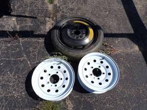 Pair of Trailer Rims and Spare Tire