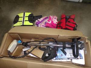 MotorGuide Model No 740 Trolling Motor with Life jackets and Dog life jacket