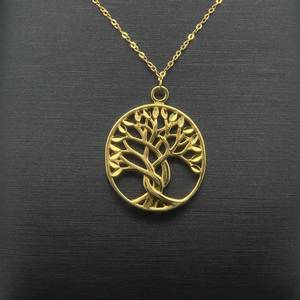 Tree of LifeFamily Tree Eternity Infinity Circle Pendant Necklace in Yellow Gold $965 Retail