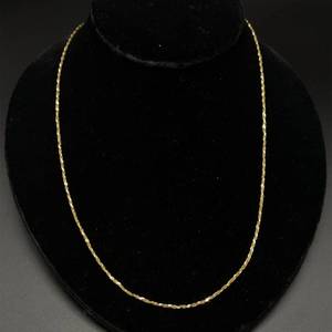 Stamped ITALY Shiny Classic Rope Chain Necklace in 14k Yellow Gold - Lengthy 24 $1199 Retail