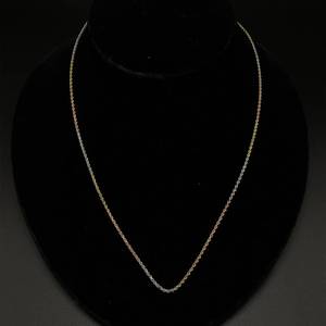 14k Tri-Color Yellow, White & Rose Gold Classic Slim Rope Chain Necklace, 20 Long $1,100 Retail
