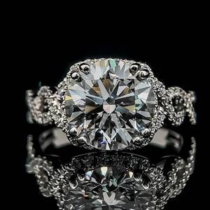 Stunning 3.74 Carat Diamond Infinity Entwined Band Raised Filigree Crown Engagement Ring in 14k White Gold - VVS ClarityE Color w IGI Report $10,500 Retail VIDEO