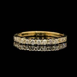 Diamond Fancy Stackable Band in Yellow Gold - Slim & Simple Diamond Ring, Versatile & Stylish