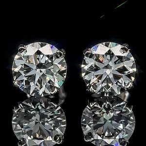 2.11 Carat Diamond Stud Earrings in 14k White Gold $5,250 Retail VIDEO