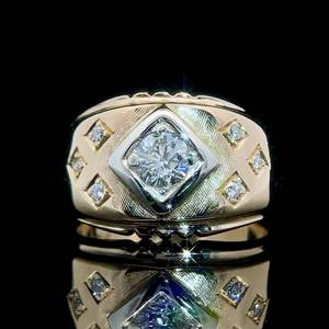 Unisex 0.45ct Diamond Geometric Ring in 10.1 Grams of 14k Yellow Gold $3900 Retail VIDEO