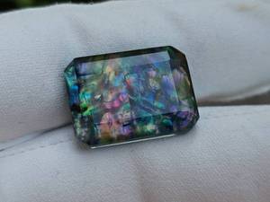 Rare 27.78 Ct Natural Ammolite Loose Gemstone Opal-Like Organic Doublet Gemstone