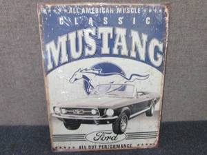 lot 47 image: Metal Mustang Sign 16x12.5 inches...