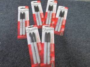 lot 70 image: 6- 2pks Sharpie 30162PP Permanent M...