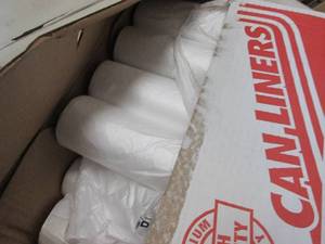 lot 121 image: Partial Case Clear Trash Liners...