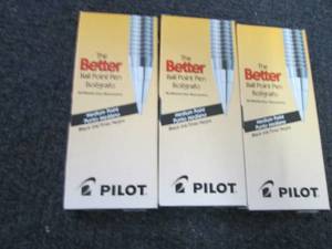 lot 212 image: 3 pks Pilot Better Ballpoint Pens, ...