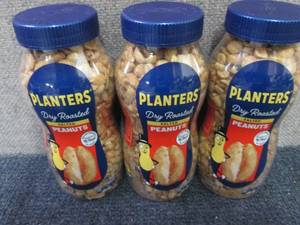 lot 232 image: 3- 16 oz Jars Planters Salted Peanu...