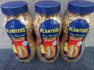 lot 233 image: 3- 16 oz Jars Planters Salted Peanu...