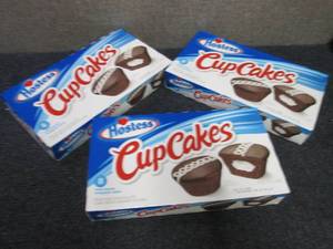 lot 268 image: 3- 12.7 oz Boxes Hostess Cupcakes...