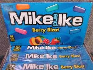 lot 275 image: 12- 5 oz Boxes Mike & Ike Berry Bla...