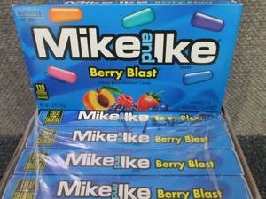lot 276 image: 12- 5 oz Boxes Mike & Ike Berry Bla...
