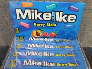 lot 277 image: 12- 5 oz Boxes Mike & Ike Berry Bla...