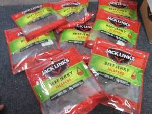 lot 297 image: 8- 2.85 oz pks Jack Links Jalapeno ...