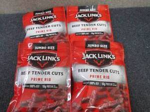 lot 310 image: 4- 5.6 oz pks Jack Links Beef Tende...