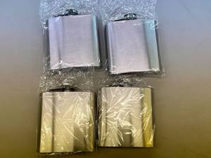 4 New Stainless Steel Flasks