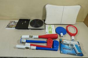 lot 176 image: Nintendo WII Games with Accessories -WII Fit & DJ Hero
