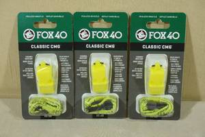 lot 199 image: 3 Fox 40 Classic CMG Whistles