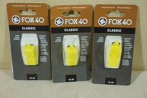 lot 200 image: 3 Fox 40 Classic Whistles